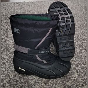 Sorel Snow Flurry Winter Boots, Black, Size 6. Like New.